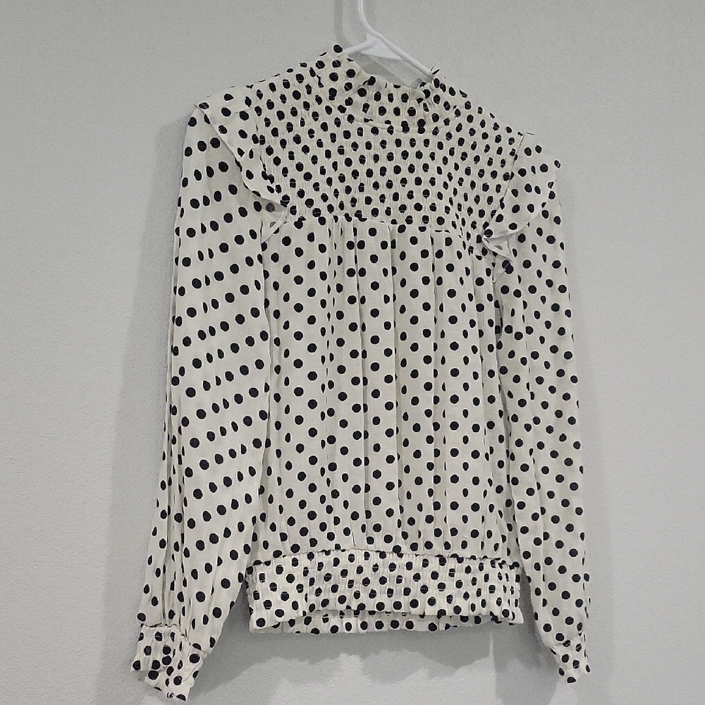 Blu Pepper Black and White Polka Dot Blouse